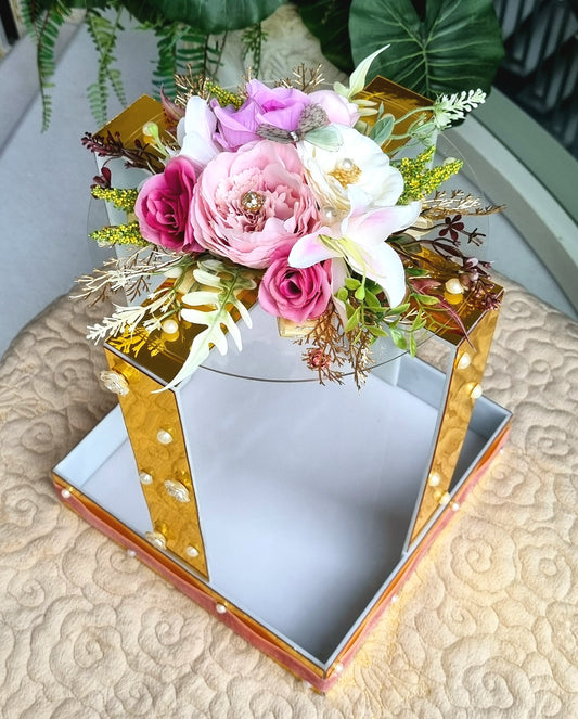 Golden Acrylic Gift Basket