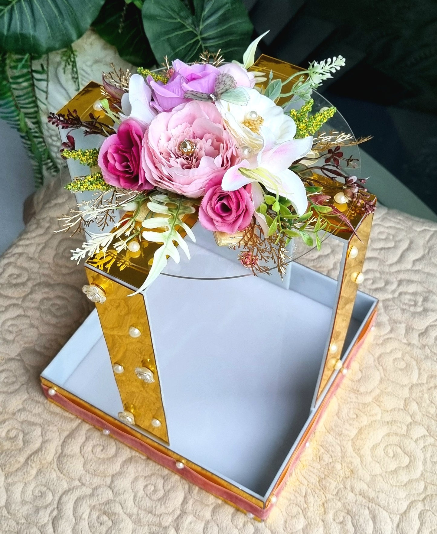 Golden Acrylic Gift Basket