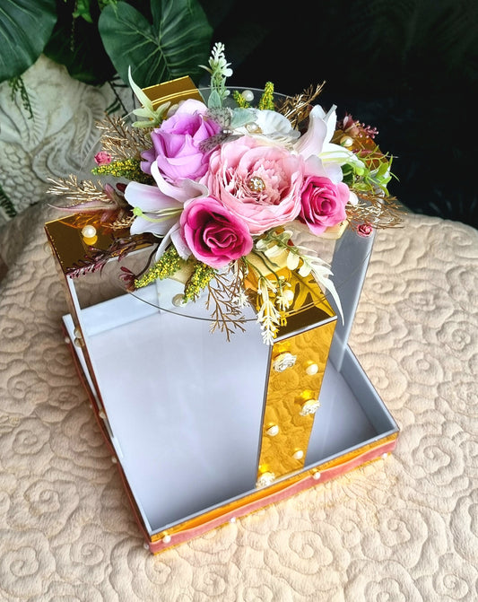 Golden Acrylic Gift Basket
