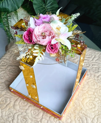 Golden Acrylic Gift Basket